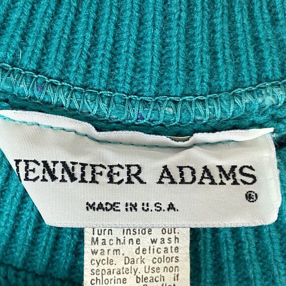 Jennifer Adams 90s Teddy Bear Sweater Womens Sz M Knit Kei Kawaii Soft Girl - Picture 4 of 6